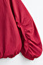Red Stand Collar Buttoned Raincoat with Drawstring Sleeves - 4