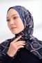 Floral Archive Grove Pattern Shawl - Saks - Dark Blue - 3