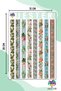 Flower Strip 2 Sheets Sticker, Decal, Diary, Agenda, Planner, Bullet, Journal, Scrapbook - 2