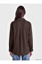 Two Mt Shop Quality Lcw Modest Brown Suede Look Women's Shirt Tunic - 4