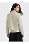 Two Mt Shop Quality Lcw Vision Ecru Cashmere Plain Comfortable & Relaxing Women's Shirt Jacket - 5