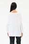 White Italian Self-Line Patterned Oversize Knitted Blouse with Shawl, Sizes 40 - 46 - 5