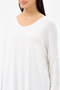 White Italian Self-Line Patterned Oversize Knitted Blouse with Shawl, Sizes 40 - 46 - 6
