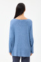 Blue Italian Self-Line Patterned Oversize Knitted Blouse with Shawl Size 40 - 46 - 6