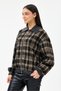 Women's Black Italian Plaid Pattern Zippered Jacket Size 38 - 42 - 2