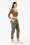Women's Khaki Italian Leopard Pattern Waist Tie Lycra Pants Size 38 - 46 - 2