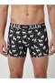 Wolf Patterned Black Men's Boxer - Db348 - 4