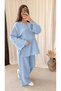 Front-Tie Trouser Suit - 1905 - Baby Blue - 5