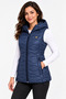 Women's Hooded Quilted Zipper Vest - 6