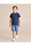 Boys Navy Plain Polo Shirt - 2