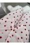 Ecru Red Heart Patterned Ruffle Collar Buttoned Long Sleeve Premium Waffle Pajamas - 6