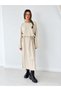 Maribel Belted Lace-Up Maxi Knit Dress Women's Cream - 7