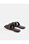 Women Brown Stitch Detail Flat Mules - 3