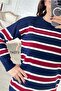 Crew Neck Striped Knitwear Blouse 7K079 - 3