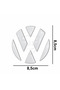 Volkswagen Rear Trunk Logo 3D Interior Sticker White - 2