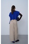 Women's Beige High Waist Trousers - 4
