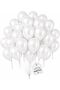 20 PCS Metallic Helium Balloons 12 Inch | Premium Latex Party Balloons 2.8g Thick | Birthday, Baby Shower, Wedding Decoration Balloons | Assorted Colors (White)
