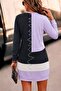 Women's long sleeve crew neck multicolor modal tunic dress - 3