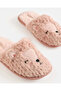 Women Dusty Pink Teddy Bear Flat Mules - 4