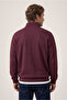 Zippered Half Turtleneck Regular Fit Cotton Basic Sweatshirt - 4