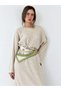 Maribel Belted Lace-Up Maxi Knit Dress Women's Cream - 2