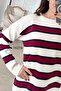 Crew Neck Striped Knitwear Blouse 7K079 - 4