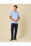 Men Blue Zip Neck Polo Shirt - 2