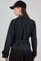 Classic collar short trench coat black - 4