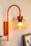 Warm Honey Orange Body Sconce Wall Lamp Modern Hotel Cafe Vintage Living Room Bedroom Staircase Retro