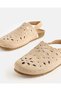 Girls Beige Cut-Work Mule - 3