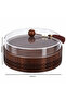 Wooden Candy Bowl with Acrylic Lid Brown - 25x10cm - 4
