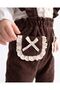 Bambini Velvet Pocket Detailed Shirted Holiday Special Day Baby Girl Salopet Jumpsuit - 6