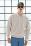 Men's Polo Collar Half Zipper Loose Cream Sweater