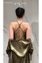 6 Pieces Khaki Green Women's Lace Satin Nightgown Dressing Gown Set |   Pajama Shorts Set 6-Piece Dowry Set Bridal Set - 4