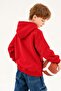 Boy's Oversize Hoodie Car Bear Printed Red – Hooded, with Pockets, 3 Thread Fleece - 5