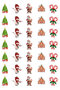 New Year Stickers, Santa Claus and Christmas Figures, 350 Pieces (10 Sheets - Printed on Coated Paper.)