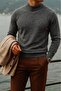Men's Winter Basic High Neck 3-Piece Knit Sweater - 2