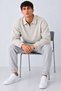 Men's Oversize Ribbed Zipper Collar Cream Sweater - 4