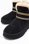 Embroidered Fur Thick Sole Women's Boots Black - 3