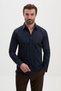 Straight Slim Fit Large Collar Classic Long Sleeve Men's Shirt Navy Blue - 27166.26K - 5