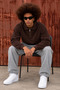 Men's Polo Collar Half Zipper Long Sleeve Coffee Sweater - 4