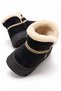 Embroidered Fur Thick Sole Women's Boots Black - 4