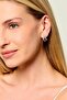4 rows stone hoop earrings - 6