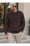 Men's Premium Hair Knit Crew Neck Sweater Claret Red 4Dngr