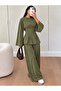 Women's Modal Waist-Fitted Flared Sleeve Wide Leg Pants Two-Piece Set 0242 - 3