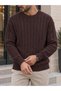 Men's Premium Hair Knit Crew Neck Sweater Claret Red 4Dngr - 4