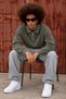 Men's Polo Collar Half Zipper Long Sleeve Green Sweater - 4
