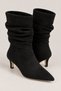 Ruche Gathered Pointed Toe Thin Heeled Women's Boots - 3