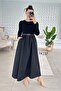 Poplin Garnished Belted Modal Dress 7K117