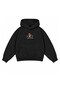Boy's Oversize Hoodie Car Bear Printed Black – Hooded, with Pockets, 3 Thread Fleece - 6